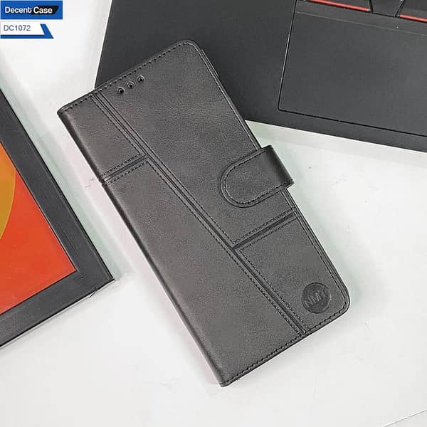 Black Premium Leather Flip Book Cover for Google Pixel 10 with Card Holder