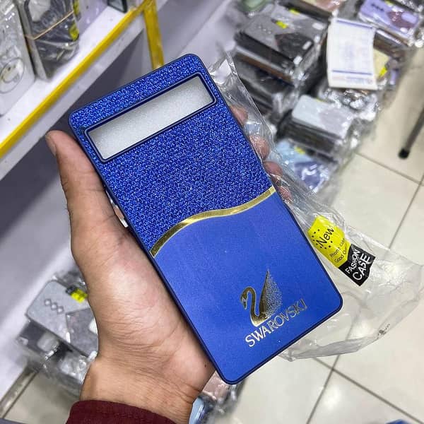 Blue Cover for Google Pixel 5a 5G with Swarovski Glitter and Crystal Design