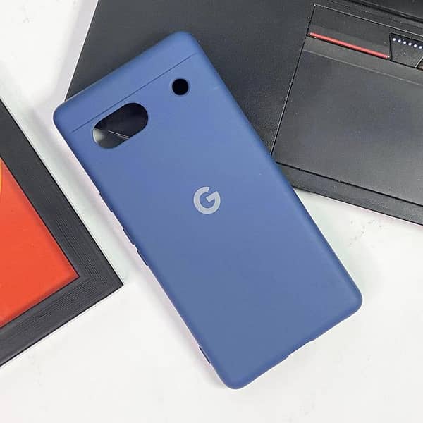 Blue Liquid Silicone Back Cover for Google Pixel 9 with Camera Protection