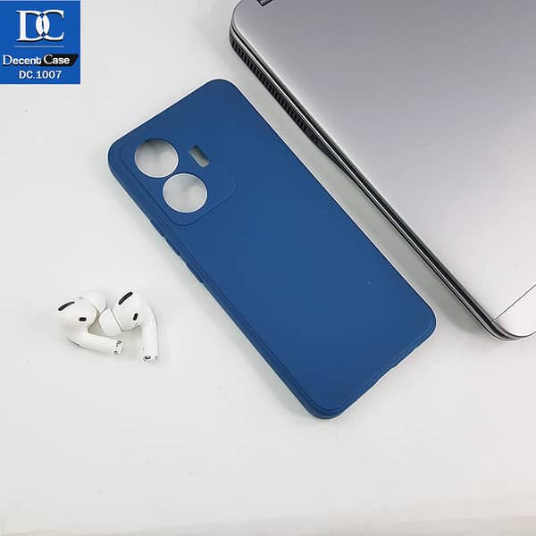 Vivo S15e Blue Liquid Silicone Soft Case with Camera Protection