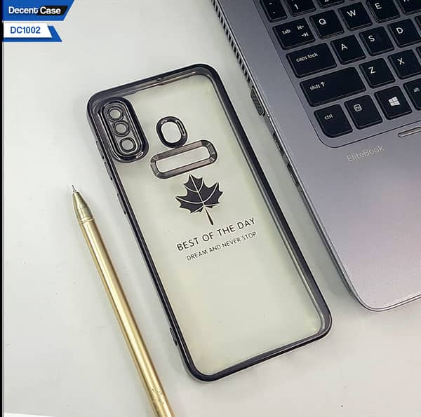 Soft Silicone Case for Samsung Galaxy A20 with Electroplated Borders and Chrome Logo