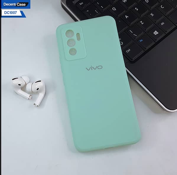Liquid Silicone Soft Case with Camera Protection for Vivo V23e 5G