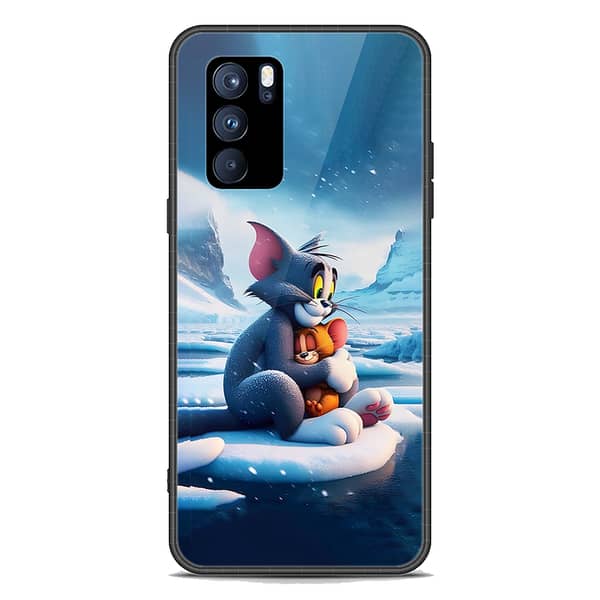 Premium Printed Glass Phone Case with Soft Border for Oppo Reno 6 5G