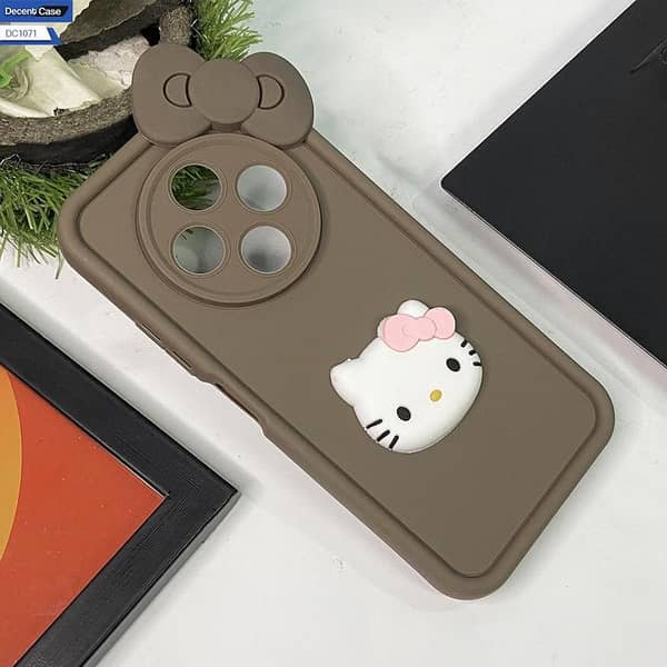 Tecno Spark 30C Cute 3D Cartoon Back Case for Girls - Brown