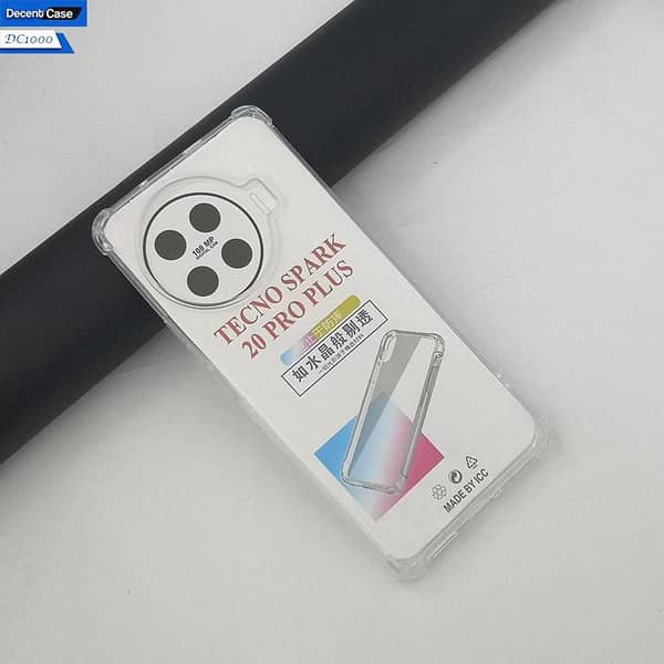 Silicon Bumper Protection Back Cover for Tecno Spark 20 Pro Plus - Transparent