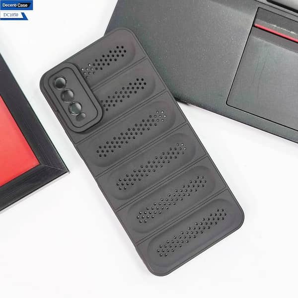 Vivo Y20a Black Cover - Soft Case with Breathable Mesh Grid and Camera Protection