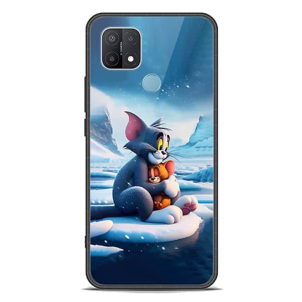 Oppo A35 Premium Printed Glass Case with Soft Border