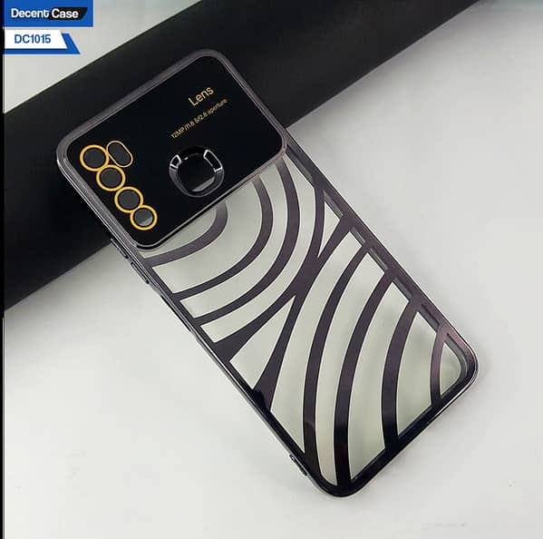 Soft Transparent Case with Electroplating Borders for Infinix Hot 9 Pro - Camera Lens Protection