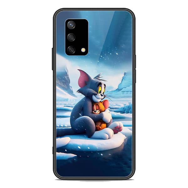 Oppo Reno 6 Lite Printed Glass Phone Case with Soft Border