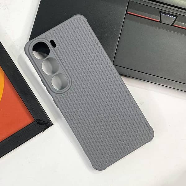 Gray Soft Matte Silicone Case for Vivo Y300 with Anti-Scratch Protection