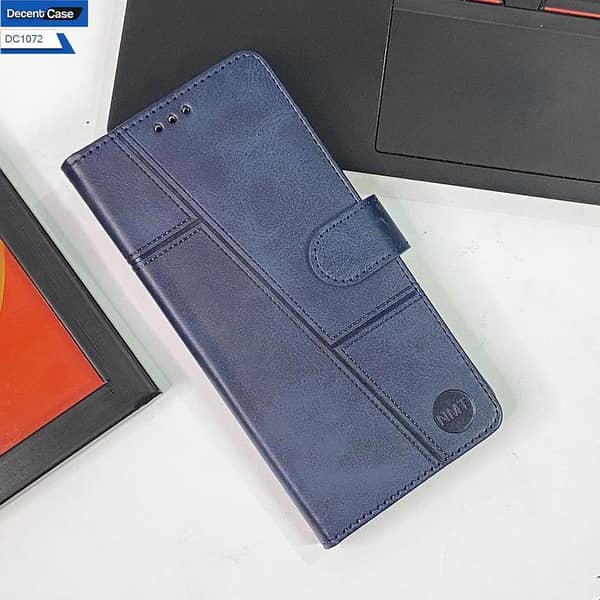 Blue Premium Leather Flip Book Cover for Google Pixel 7 Pro with Card Holder
