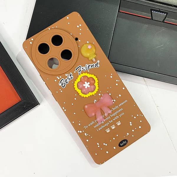 Brown 3D Butterfly Case for Girls - Tecno Camon 30S Cover