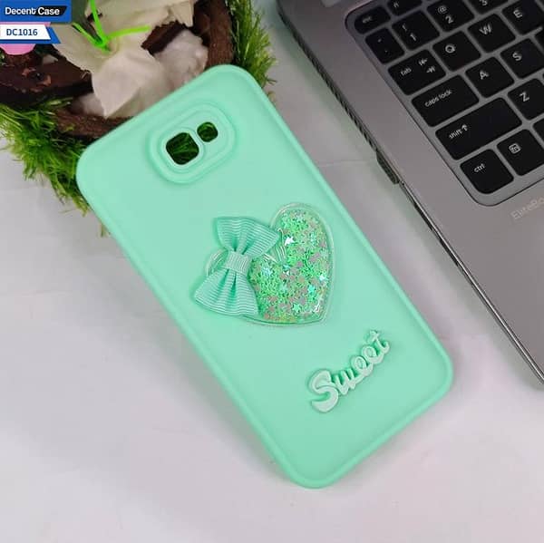 Light Green 3D Love Heart Soft Case for Samsung Galaxy J7 Prime