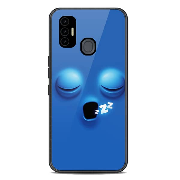 Tecno Spark 7 Printed Glass Phone Case with Soft Border