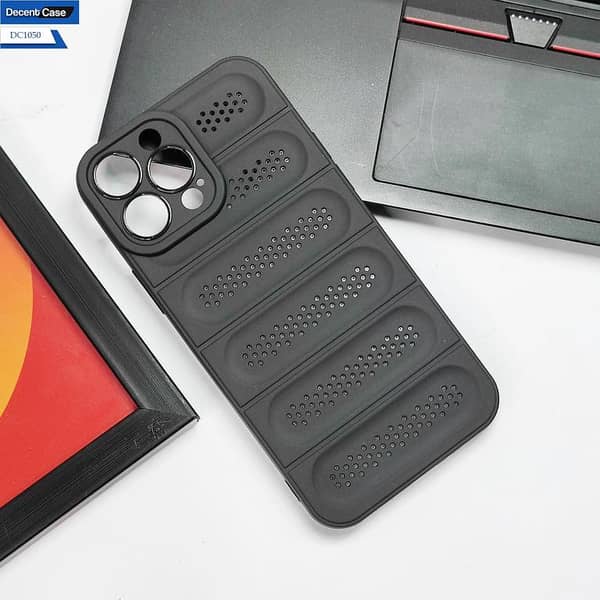 Black Soft Case for iPhone 13 Pro Max - Breathable Mesh Grid Design