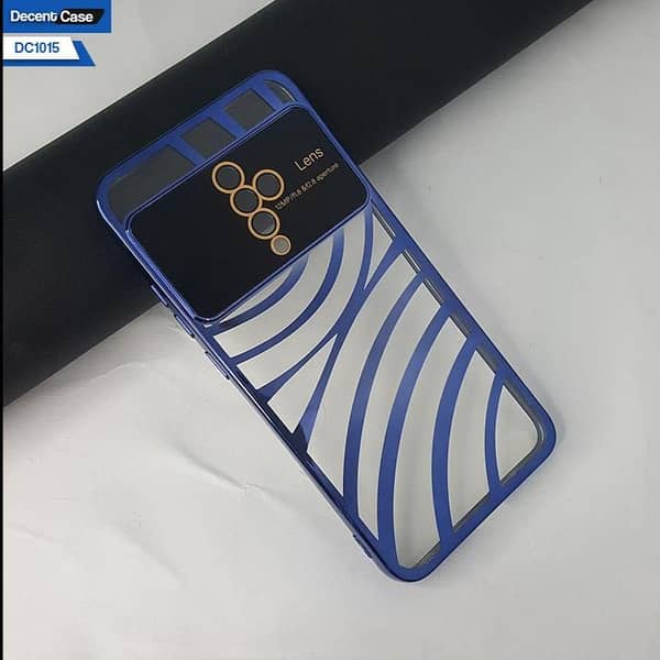 Vivo S1 Pro Soft Transparent Case with Electroplating Borders and Camera Lens Protection - Blue