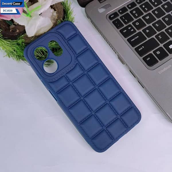 Infinix Hot 50i Blue Cube Puffer Soft Silicone Case