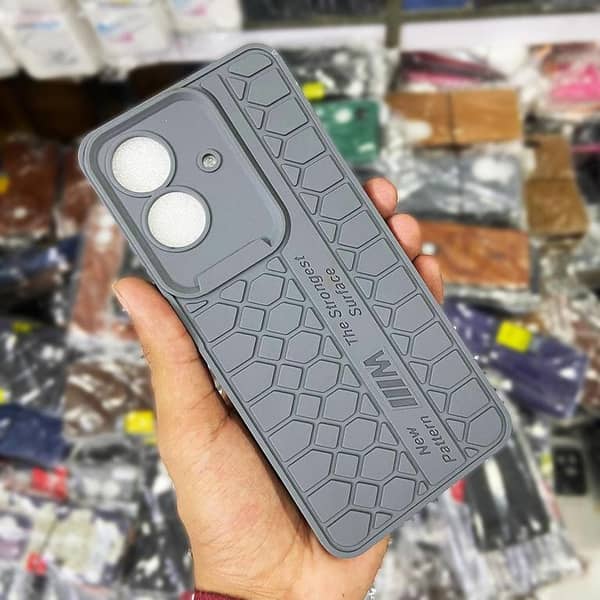 Premium Gray 3D Emboss Soft Case for Xiaomi Redmi A3 with Camera Protection