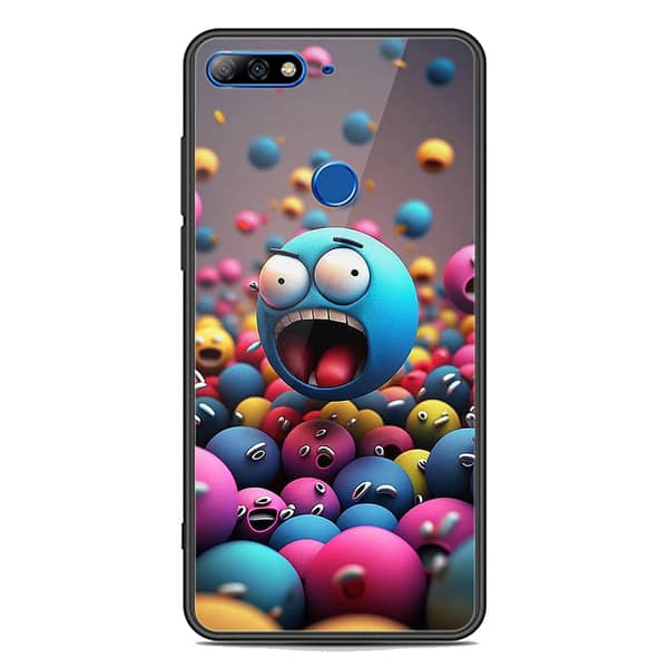 Huawei Y7 2018 Premium Printed Glass Phone Case with Soft Border