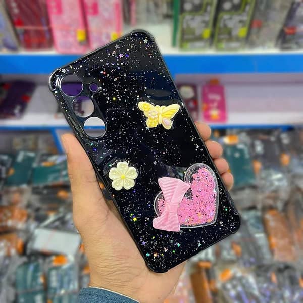 Cute 3D Butterfly Case for Girls - Black Cover for Samsung Galaxy A25 5G