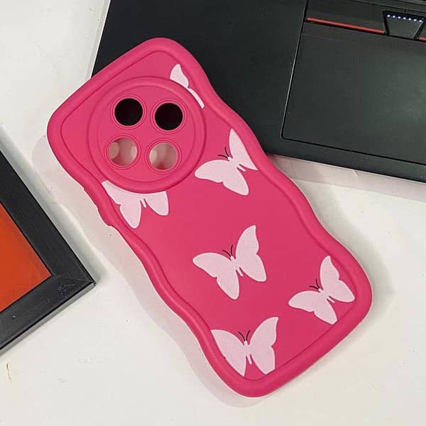 Floral Printed Rose Red Soft Silicone Back Cover for Tecno Spark 30 - Designed for Girls