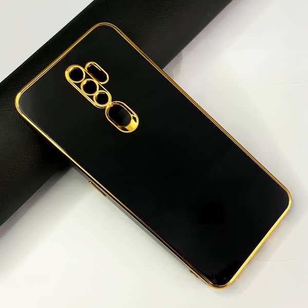 Soft Silicone Case for Oppo A5 2020 with Electroplating Borders and Chrome Logo Hole