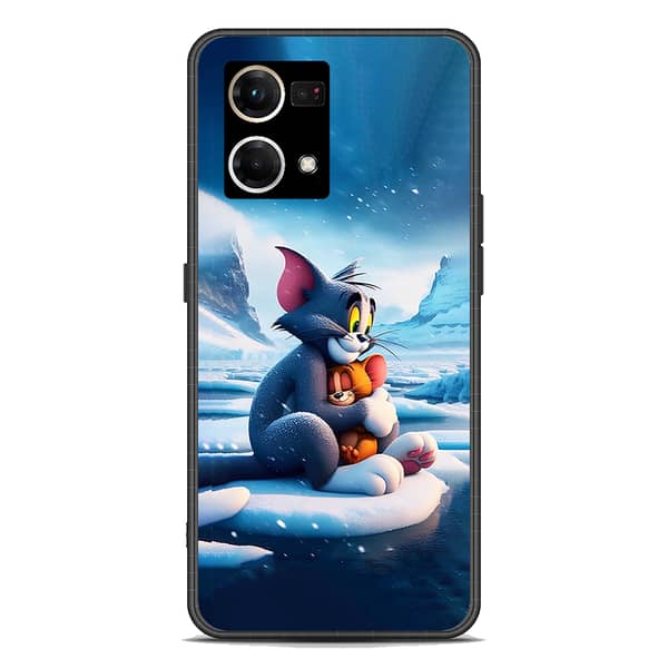 Oppo Reno 8 Premium Printed Glass Case with Soft Border