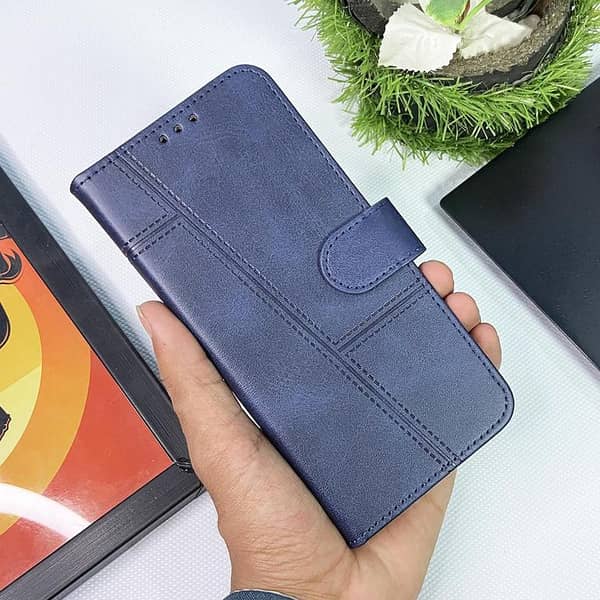 Premium Blue Leather Flip Book Cover for Google Pixel 7a with Card Holder