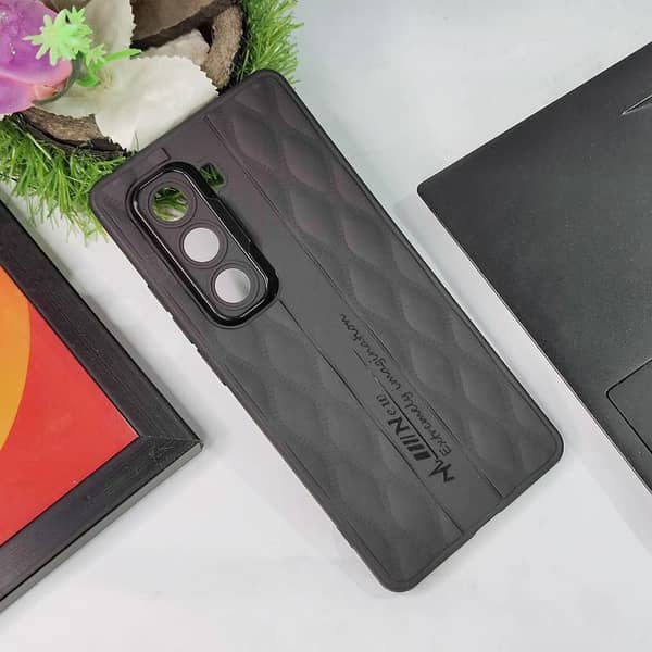 Infinix Hot 50 Pro Matte 3D Wave Pattern Soft Case with Camera Protection