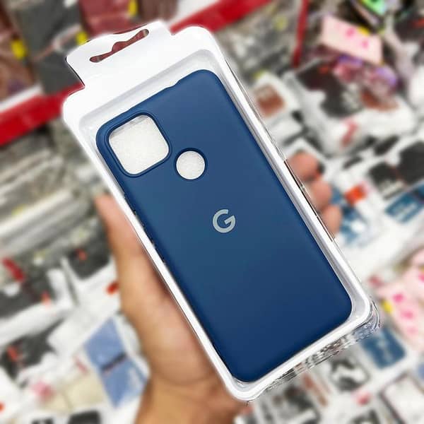 Official Silicone Case for Google Pixel 5 XL in Blue with Logo