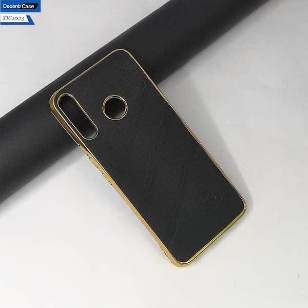Leather Shockproof Case for Infinix Hot 8 with Golden Edge