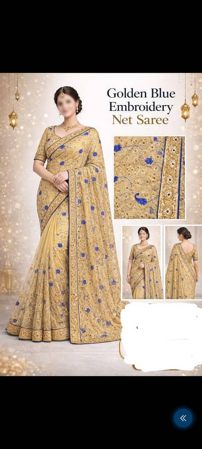 net saree embroidery