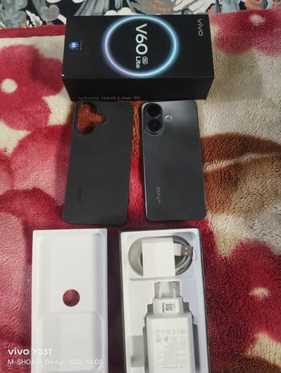 vivo V60 light 5g 12/256 complete box 8 month warranty 10 by 10