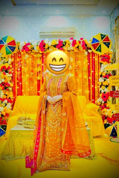 Mehndi organza stylish dress