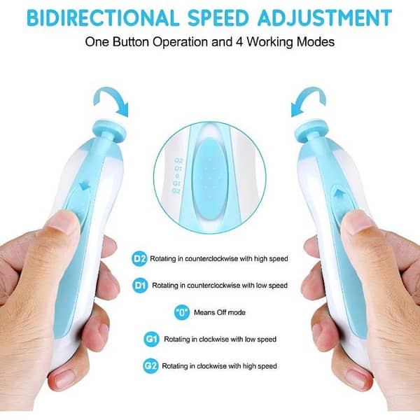 6-in-1 Safe and Efficient Multi-Functional Ergonomic Mini Electric Baby Nail Trimmer