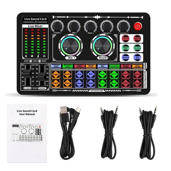 Sound Card Audio Mixer Live Sound Card Voice Changer