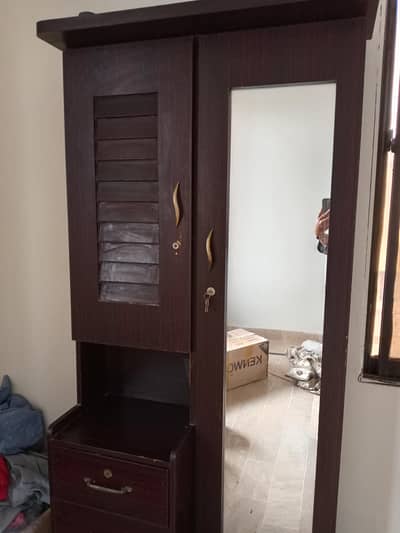 Elegant Dressing Table / Cabinet with Full Mirror & Keys