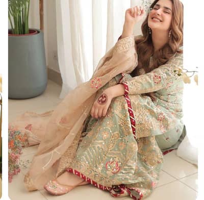 Sharaa shirt 3 piece dress with hand bage