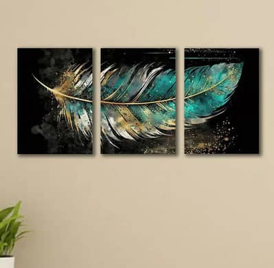 LUXURIOUS CART - Leaf Shaped Design Wall Art & Painting 3 Pcs