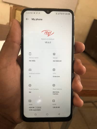 Itel A60s 4/128gb 4gb Expendel storage condition 10/07 No defalt