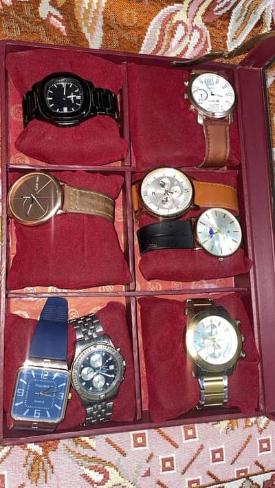 Box full of luxury watches