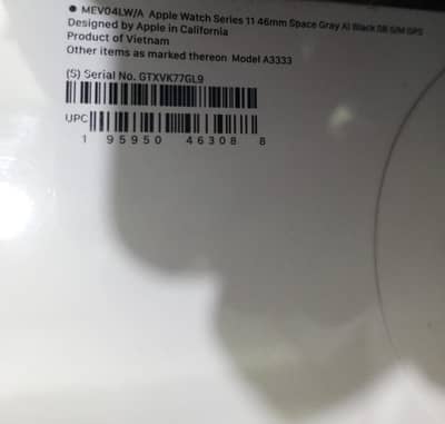 Apple Watch Series 11 46mm Space Gray GPS (Brand New Box Pack)