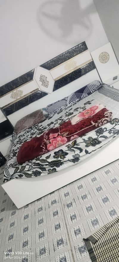 Double Bed Set with Side Tables & Mattress – Excellent Condition