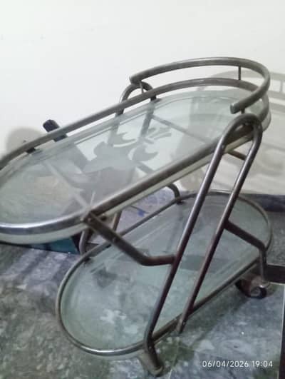 Glass Serving Trolley with Wheels – Tea / Kitchen Trolley