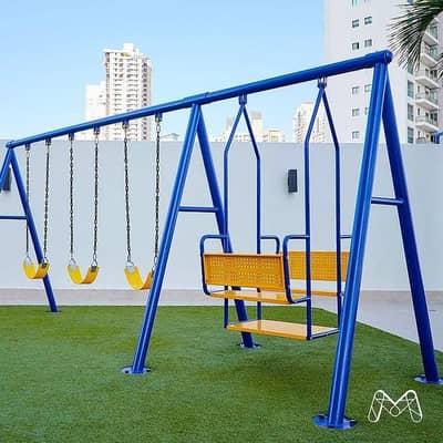 seesaw merry go round park Swing slides