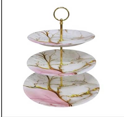 melamine platter stand 3 tire