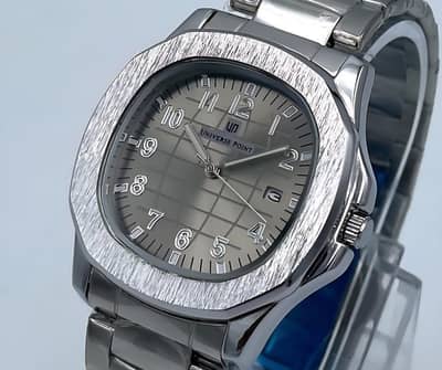 Men's Stainless Steel Analogue Watch with Date Display