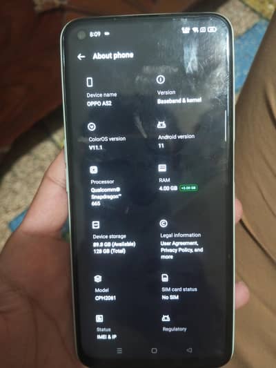 Oppo A52 4+3gbRam 128Rom no open no repair all original