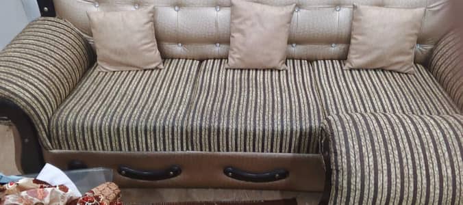 Wooden Sofa set. 3,2 and 1 seat