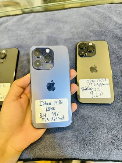 Iphone 14pro 128gb PTA Approved Battery Health 90+ Waterpack Phone